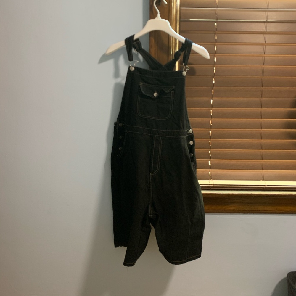 Vintage Black Overall Shorts